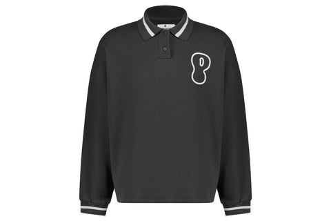 Dark Grey Polo Button Up Sweater