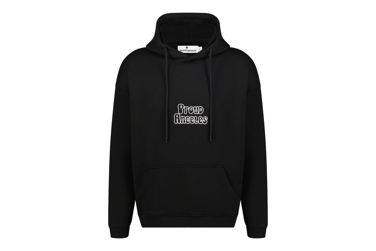 Black w/ White Bubble Outline Hoodie