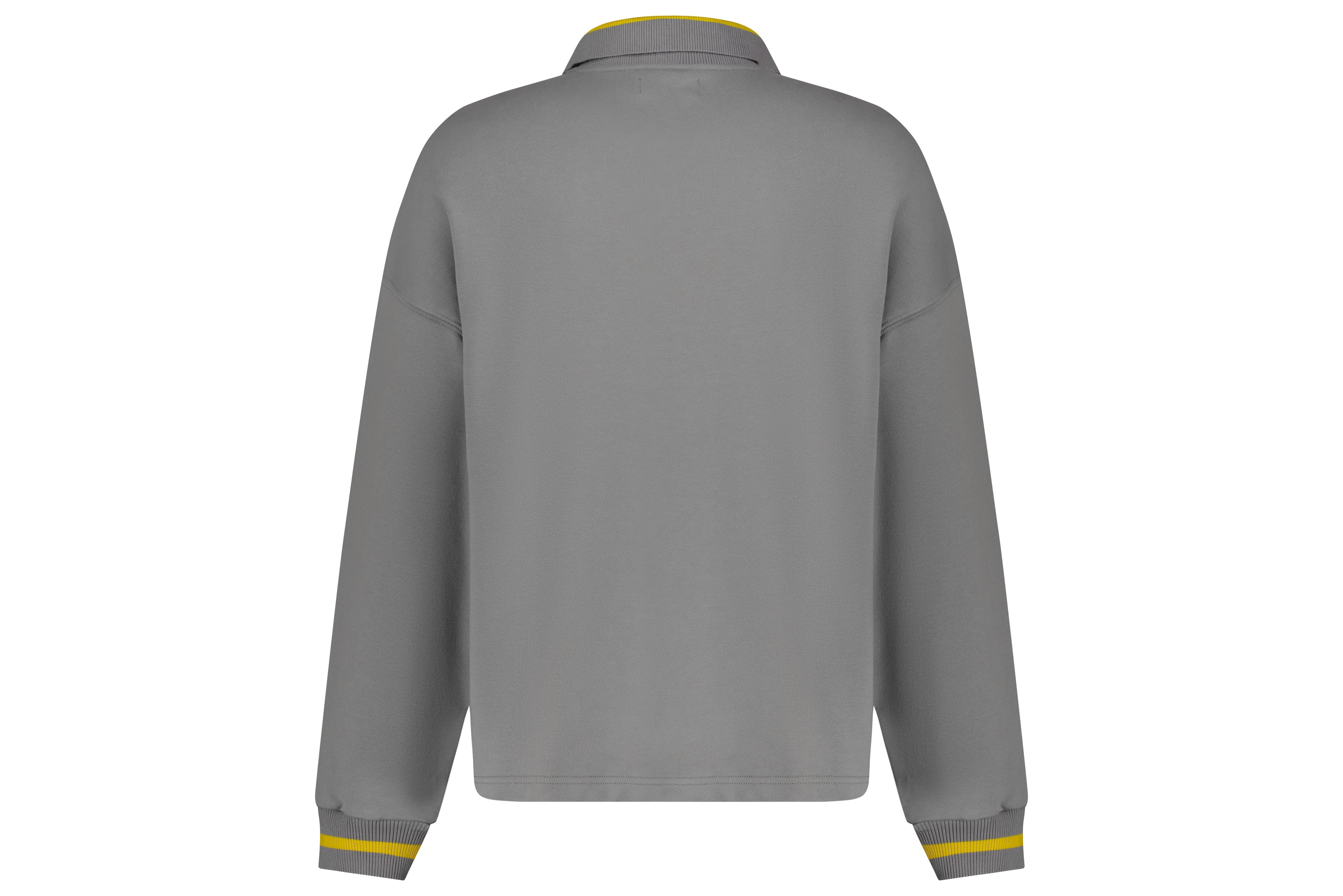 Grey & Yellow Zip Up Polo Sweater